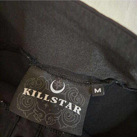 KILLSTAR black Devina goth witchy stretch button front ruffle maxi skirt M - Picture 7 of 12